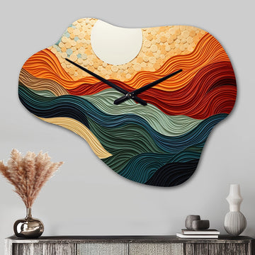 Desert Sands Abstract - Asymmetric Metal Wall Clock
